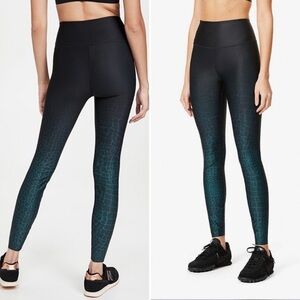Good American Ombré Emerald Croc Leggings